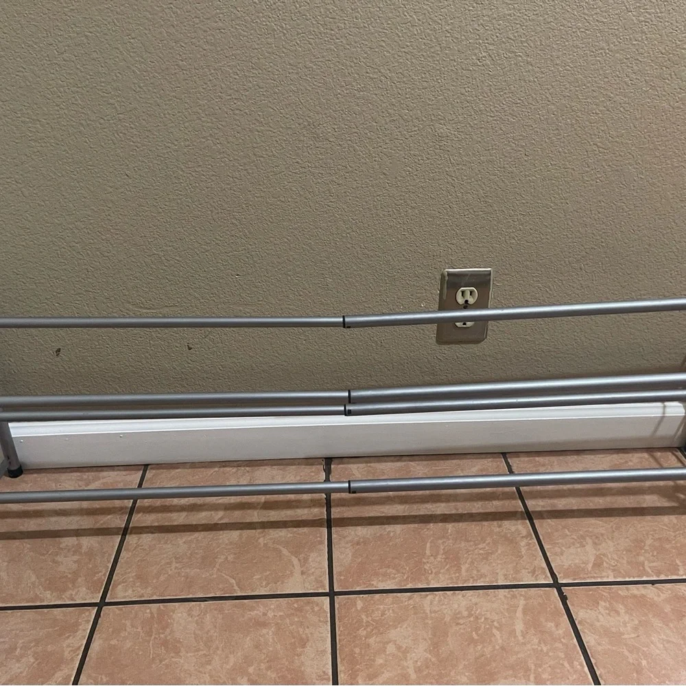 Silver 2-Tier Metal Shoe Rack - Picture 4 of 8